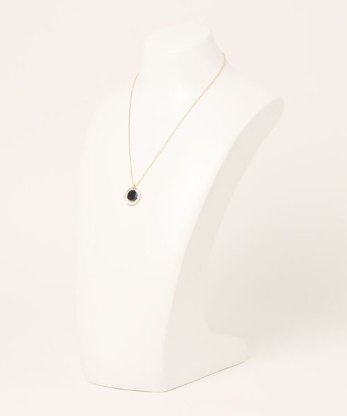 TONE（トネ） ネックレス 「irodori」陶とgold circle のnecklace（黒 