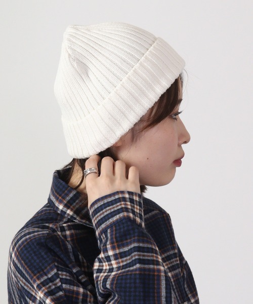 Fab（ファブ） ニット帽 ニットキャップ リブコットンワッペンショート