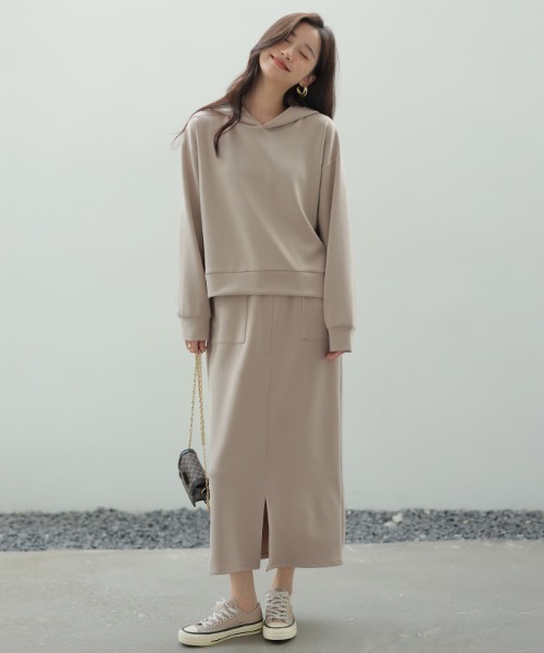 COCOMOMO トレーナー スウェット パーカー＆スカート リラクシー