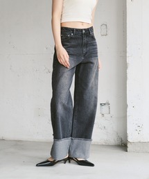 ロールアップデニムパンツ 楽天市場】ロールアップデニム｜ハイウエスト ボトムス デニム