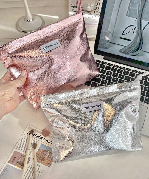 Pochi Pouch ポーチ Pouch/シャイニー ジップ コスメ レディース