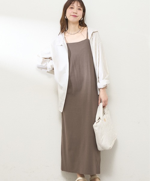 natural couture ワンピース 「WEB限定」カップ付きキャミ