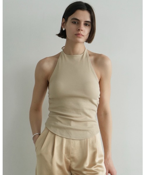 CLANE ホルターネックカップイン　ベージュ　サイズ1 CLANE（クラネ） カップ付き キャミソール HALTER NECK CUP IN TOPS