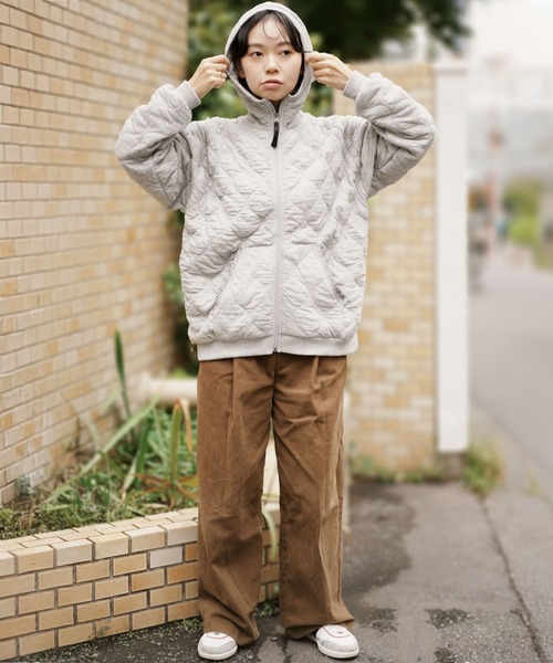 gym master パーカー ウェーブキルトジップパーカー メンズ レディース