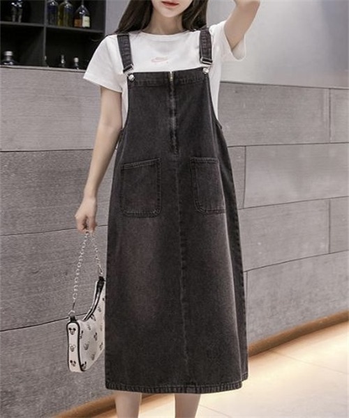 FREE STYLISTS ワンピース バックスリット 前後2wayファスナーデニム