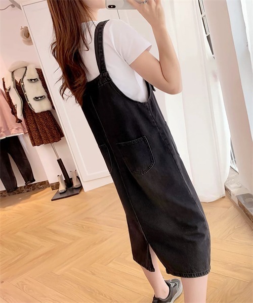 FREE STYLISTS ワンピース バックスリット 前後2wayファスナーデニム