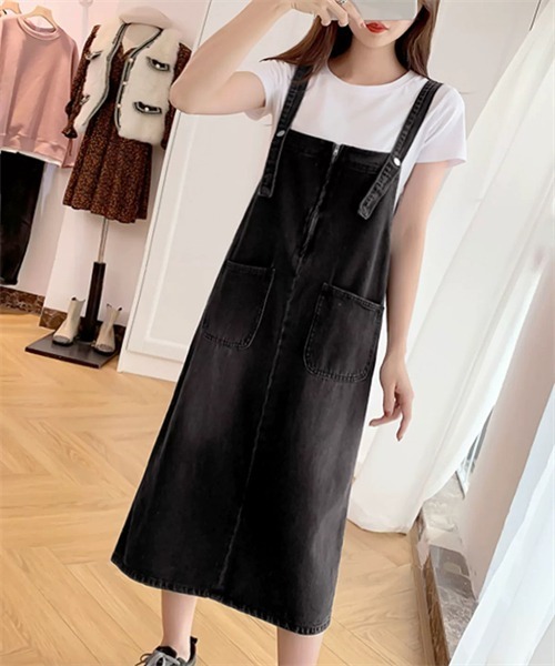 FREE STYLISTS ワンピース バックスリット 前後2wayファスナーデニム