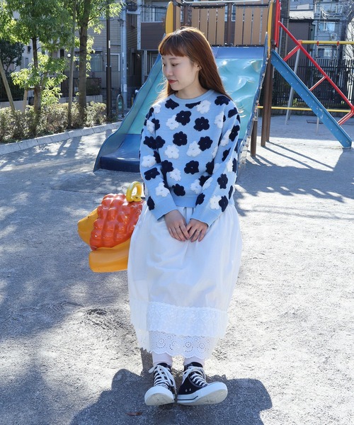 ニット セーター ●hanaジャカード プルオーバー レディース bulle de savon ニット セーター ○hanaジャカード プルオーバー