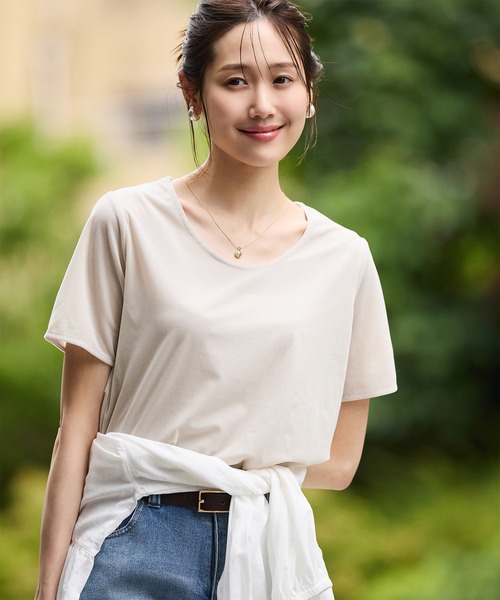 ROPE' PICNIC（ロペ ピクニック） tシャツ シアーベロアハーフスリーブ