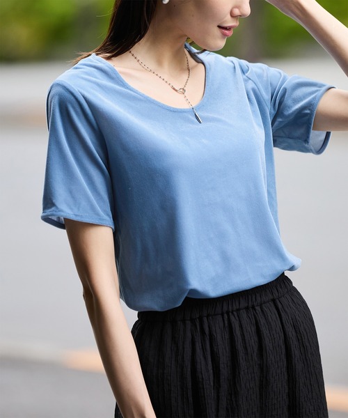 コムデギャルソンシャツ ベロア切りかえハーフジップT コムデギャルソンシャツ ベロア切りかえハーフジップT