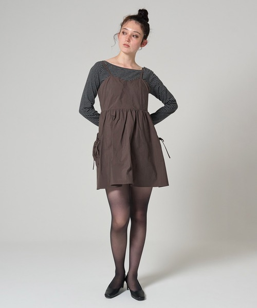 ラウンドネック ヘムフリルキャミワンピース TINA：JOJUN ラウンドネック ヘムフリルキャミワンピース TINA：JOJUN