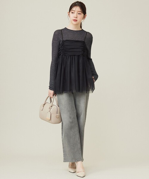 ANY SIS（エニィスィス） キャミソール 「洗える」チュールレイヤード