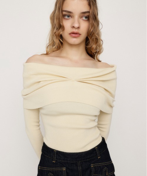 SLY（スライ） ニット セーター OFF SHOULDER KNIT TOPS オフ