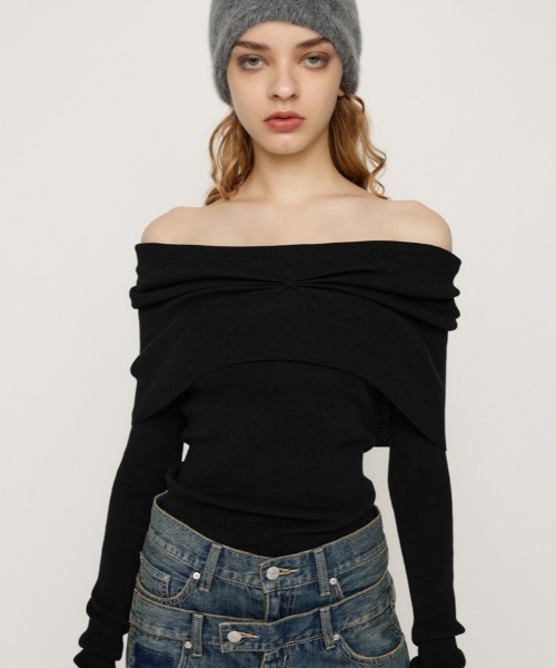 SLY（スライ） ニット セーター OFF SHOULDER KNIT TOPS オフ