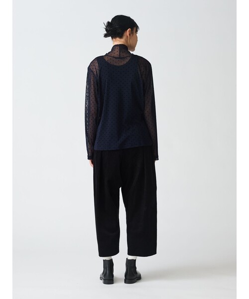 セール】mizuiro ind メッシュドットハイネックプルオーバー（T