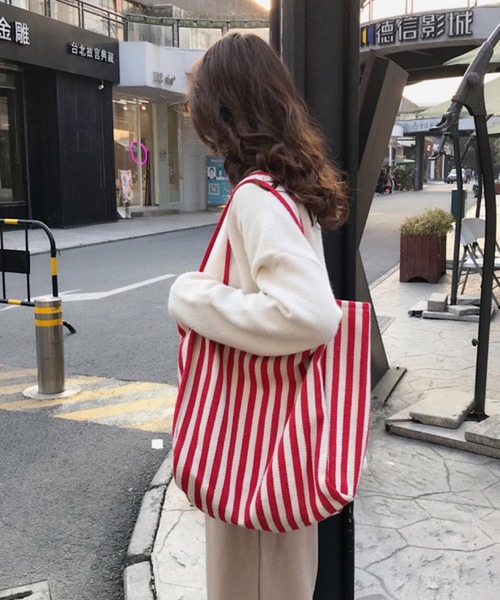 ストライプ手提袋400枚⭐︎まとめ売り Mignonjour トートバッグ FReePLACe/大容量ストライプトート