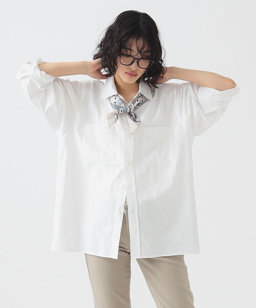B:MING by BEAMS◆長袖シャツ/S/リネン/WHT/ストライプ/93-11-0460-462// B:MING by BEAMS（ビーミング by ビームス）コットン ストライプ