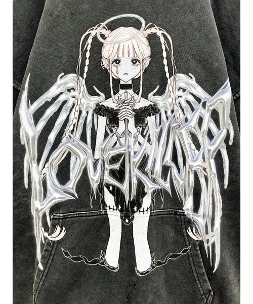 Lovekiller ラブキラークモの巣デザイン フード付きパーカー LOVE KILLER（ラブキラー） パーカー A'GEM/9 × .kom 「LOVE KILLER