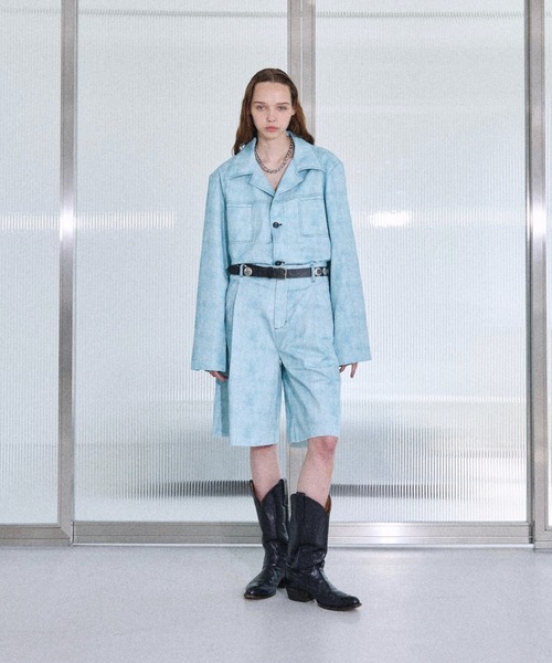 seyto スクラッチパターンシングルテーラードジャケット セットアップ