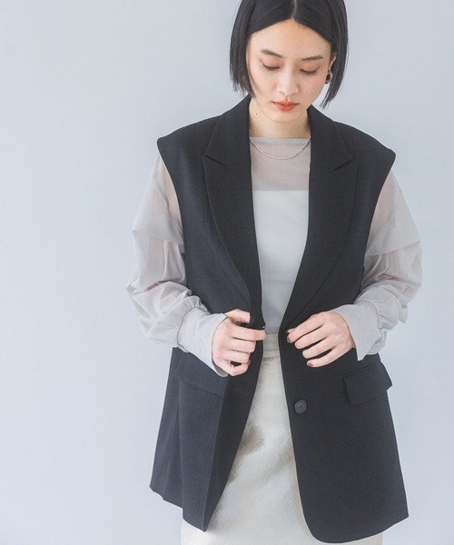 ベスト ジレ 「セットアップ対応」ピンヘッド２ＷＡＹストレッチ ベスト レディース 楽天市場】クーポン利用で2180円！ベスト《3wayセミフレア