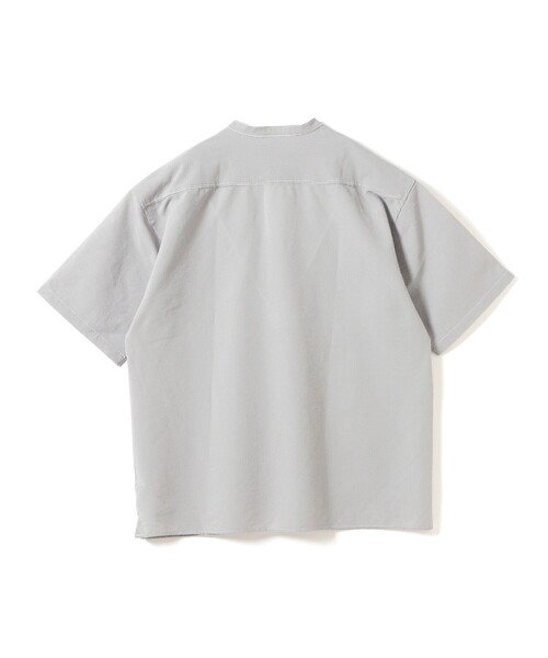 B：MING by BEAMS シャツ サッカー バンドカラー ハーフスリーブ