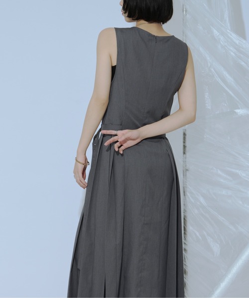 Ezick ワンピース simple sleeveless プリーツワンピース