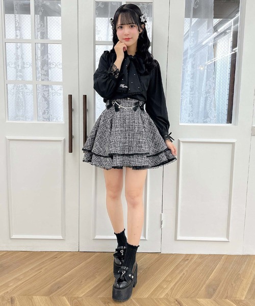 ROJITA（ロジータ） スカート ブローチチェーン付きダブルフレア