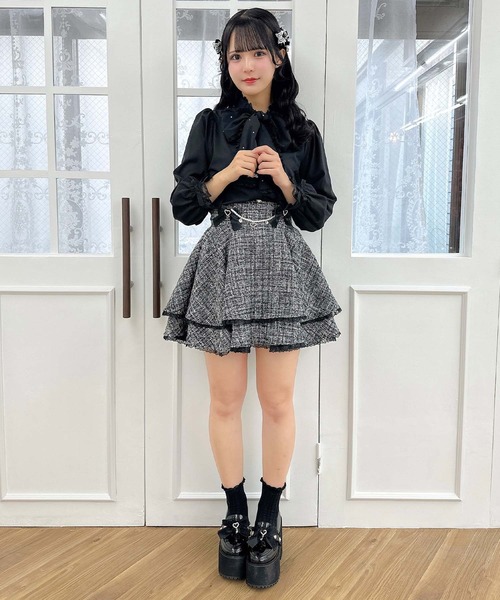 ROJITA（ロジータ） スカート ブローチチェーン付きダブルフレア