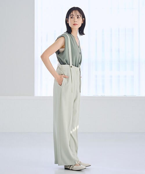 RONEL サロペット オーバーオール ハイウエストサスペンダー