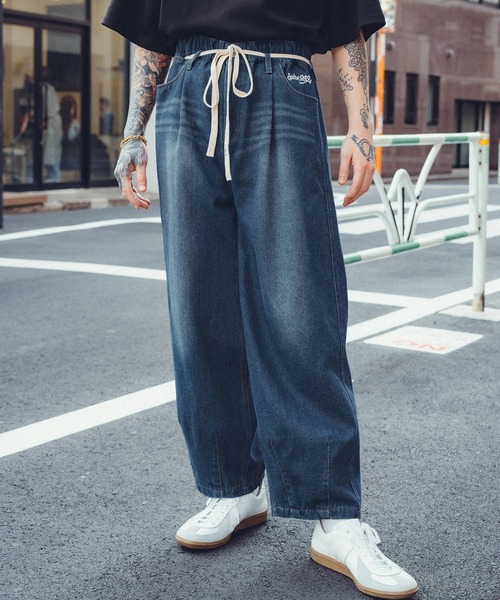 Subciety ジーンズ Light denim wide pants メンズ レディース