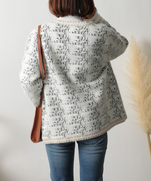 「MAISON BREEZE」 ノーカラージャケット FREE ブラック レディース_画像3