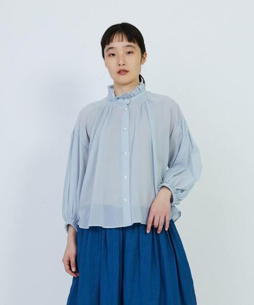 定価3.9万☆ ロワズィール　コットンボイル　キルティング風　刺繍　ブラウス　綿 定価3.9万☆ ロワズィール コットンボイル キルティング風 刺繍