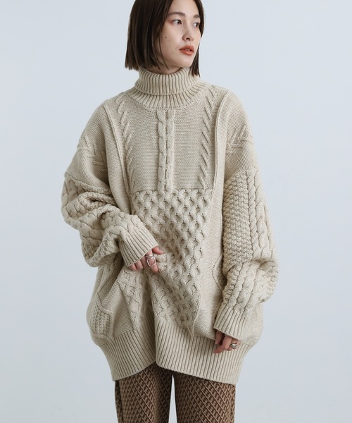 「select MOCA」 タートルネックニット FREE アイボリー レディース_画像8