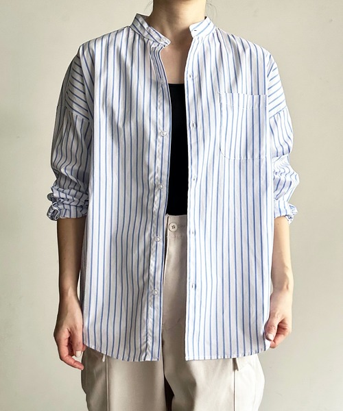 Magine バンドカラーシャツ Magine シャツ 「SELECT」IR:ビッグサイズバンドカラーシャツL/S