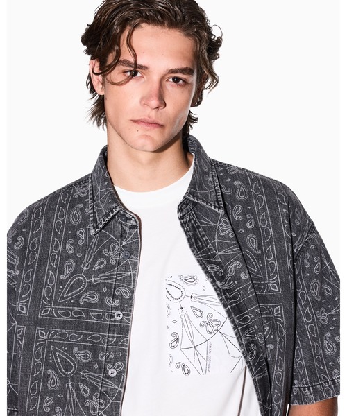 希少 EmporioArmani アルマーニ ペイズリー シャツ ARMANI EXCHANGE シャツ 「A|X アルマーニ エクスチェンジ」ペイズリー