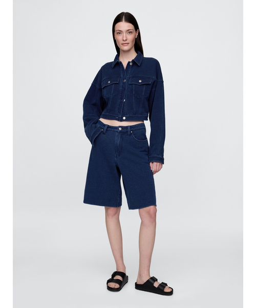 GAP デニムジャケット gジャン フレンチテリー クロップド