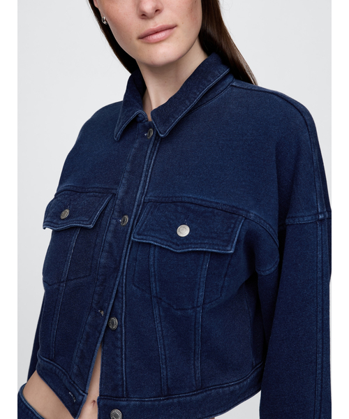 GAP デニムジャケット gジャン フレンチテリー クロップド