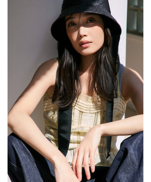 FRAY I.D 帽子 ハット ラフィアリボンバケットハット レディース  