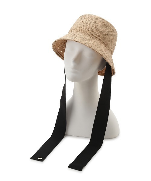 FRAY I.D 帽子 ハット ラフィアリボンバケットハット レディース  