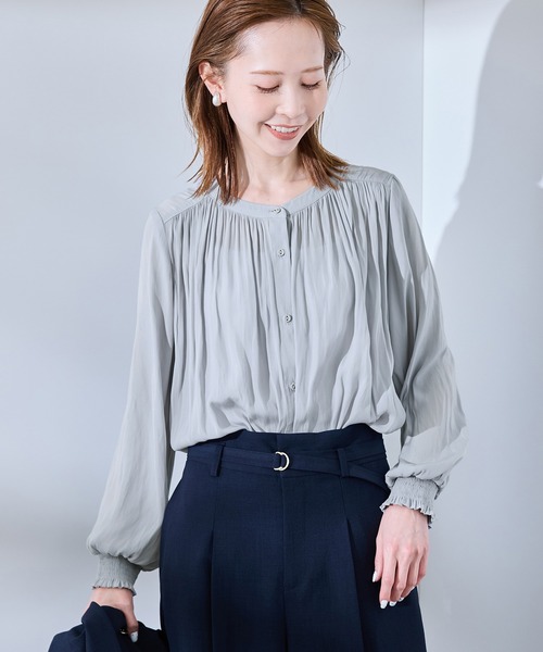 ROPE' PICNIC（ロペ ピクニック） ブラウス シャツ 割繊ギャザー