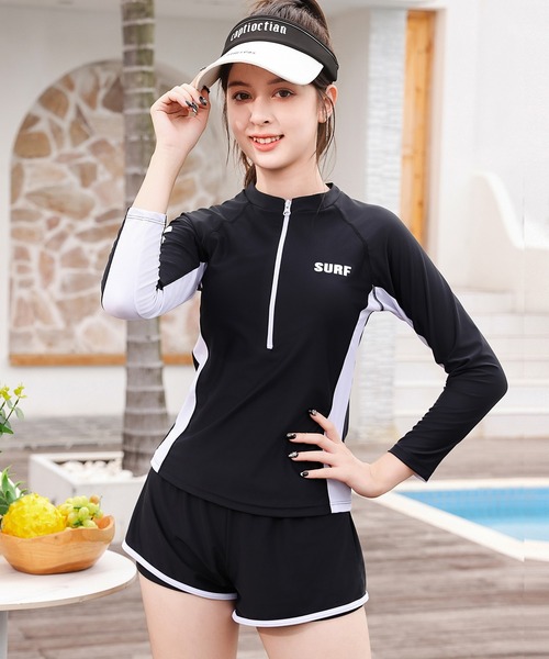 TeddyShop（テディショップ） 水着 キッズスクール水着 長袖ジップ