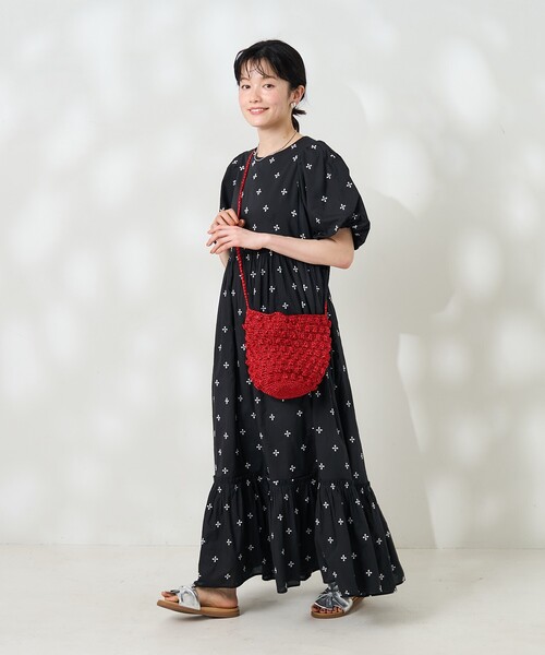 日本最大の FREAK'S STORE ワンピース インド 小花柄刺繍パフワンピース ワンピース