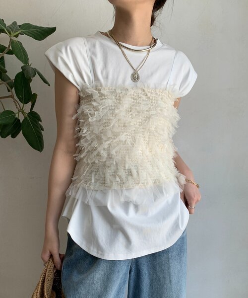 tシャツ 「WEB限定」ビスチェ＋Tシャツセット レディース