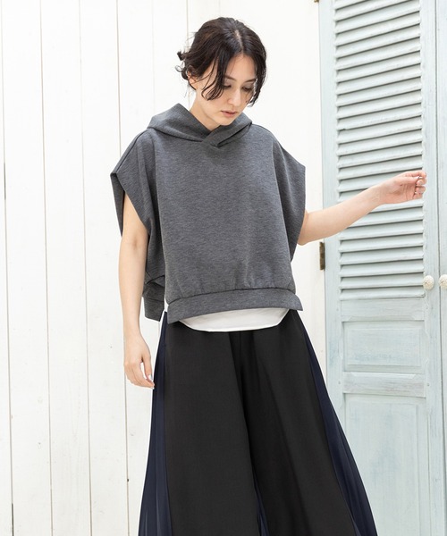 OSMOSIS tシャツ イレギュラーヘムフードプルオーバー