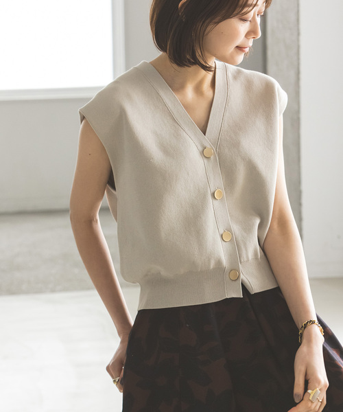 NOBLE CO/PE ニットベスト ネイビー NOBLE CO/PE ニットベスト ネイビー - メルカリ