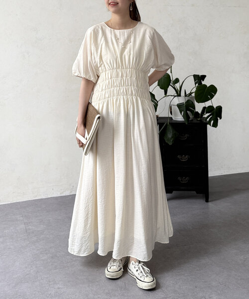 Chez toi（シェトワ） ワンピース ウエストシャーリングワンピース