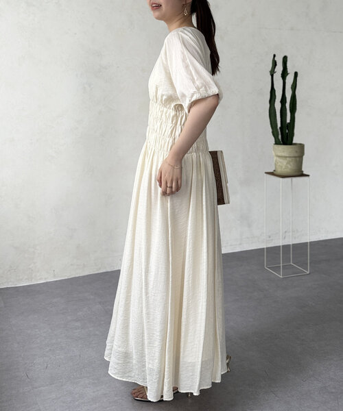 Chez toi（シェトワ） ワンピース ウエストシャーリングワンピース