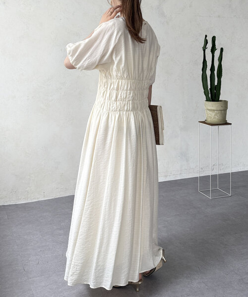 Chez toi（シェトワ） ワンピース ウエストシャーリングワンピース