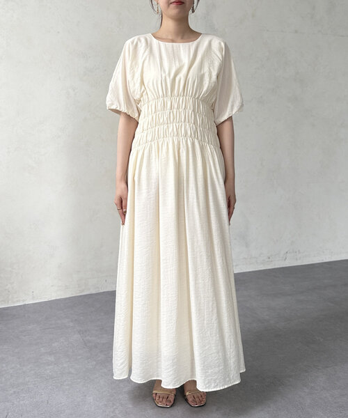 Chez toi（シェトワ） ワンピース ウエストシャーリングワンピース