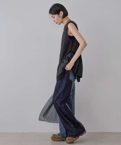 JEANASIS ジーンズ デニム デニムパンツ リメイクライクフレア